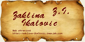 Žaklina Ikalović vizit kartica